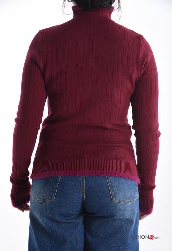 Maglione costine maniche lunghe a collo alto - ph 2