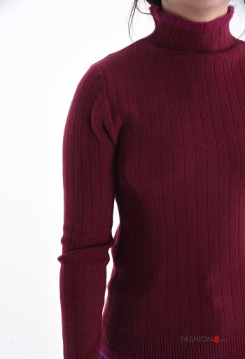 Maglione costine maniche lunghe a collo alto - ph 4