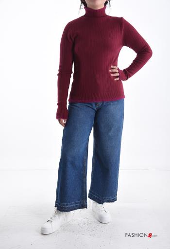 Maglione costine maniche lunghe a collo alto - ph 5
