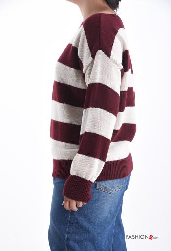 Maglione in Misto Lana maniche lunghe girocollo Fantasia righe - ph 3