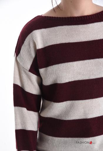 Maglione in Misto Lana maniche lunghe girocollo Fantasia righe - ph 4