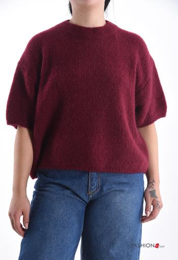 short sleeve crew neck Wool Mix Sweater - ph 1