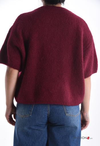 short sleeve crew neck Wool Mix Sweater - ph 2