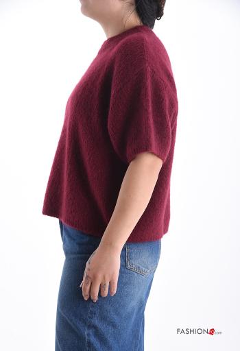 short sleeve crew neck Wool Mix Sweater - ph 3