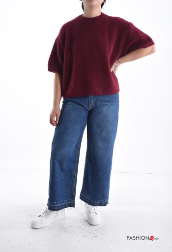 short sleeve crew neck Wool Mix Sweater - ph 5