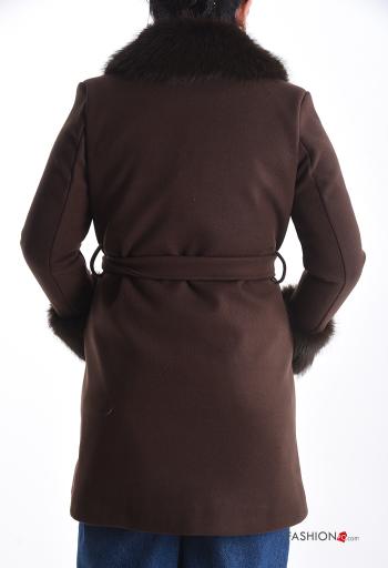 Cappotto pelliccia sintetica maniche lunghe con tasche con fodera - ph 2