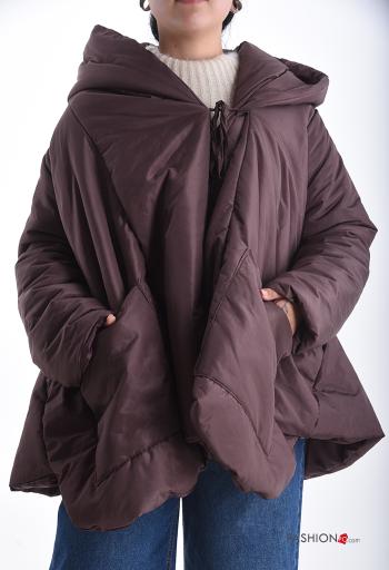 oversized long sleeve Cotton Puffer Jacket with pockets with bow - ph 1