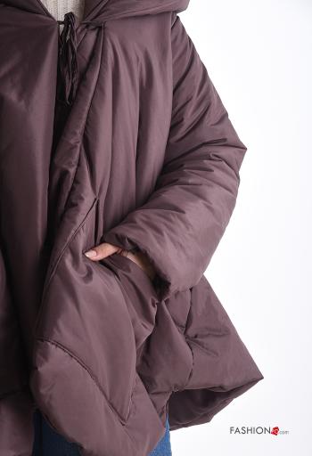 oversized long sleeve Cotton Puffer Jacket with pockets with bow - ph 4