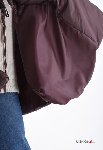 oversized long sleeve Cotton Puffer Jacket with pockets with bow - ph 6