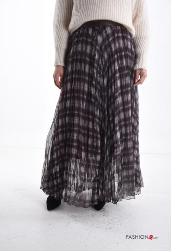 Gonna chiffon Fantasia tartan con elastico - ph 1