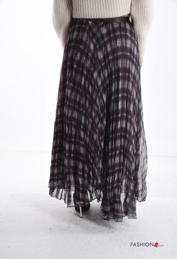 Gonna chiffon Fantasia tartan con elastico - ph 2