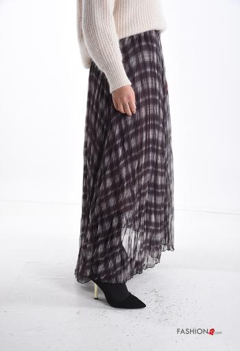Gonna chiffon Fantasia tartan con elastico - ph 3