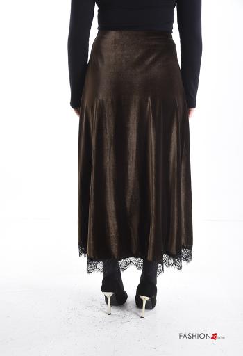 lace trim Velvet Skirt with elastic - ph 2