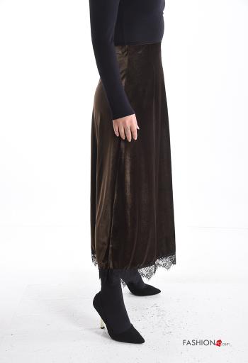 lace trim Velvet Skirt with elastic - ph 3