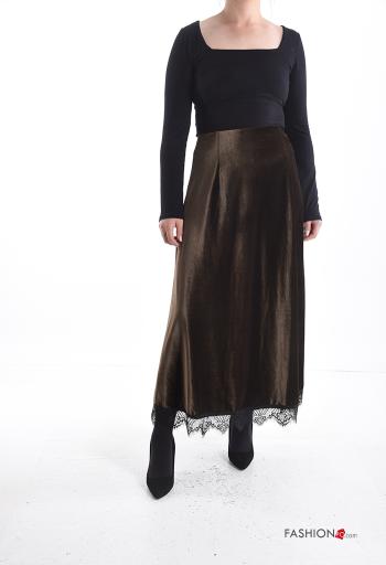 lace trim Velvet Skirt with elastic - ph 5