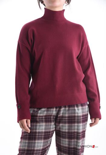 long sleeve Sweater Rollneck with buttons