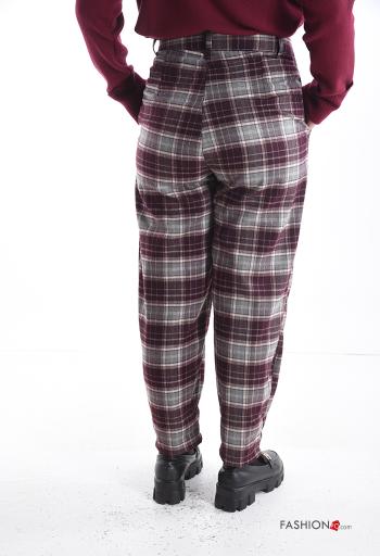 Tartan Trousers with buttons with zip with pockets - ph 2