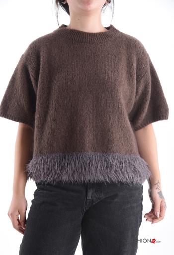 short sleeve crew neck Mohair Sweater - ph 1