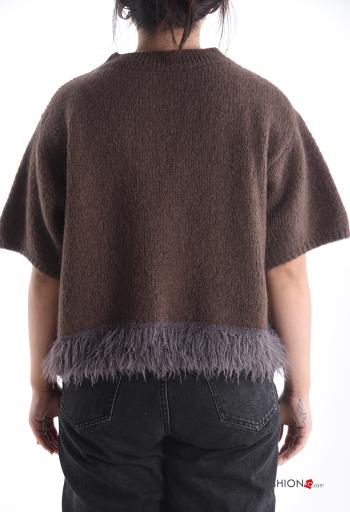 short sleeve crew neck Mohair Sweater - ph 2