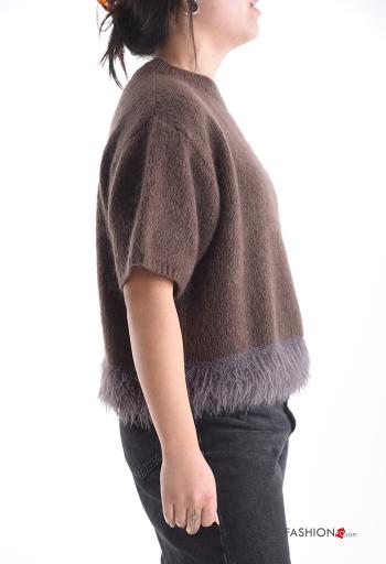 short sleeve crew neck Mohair Sweater - ph 3