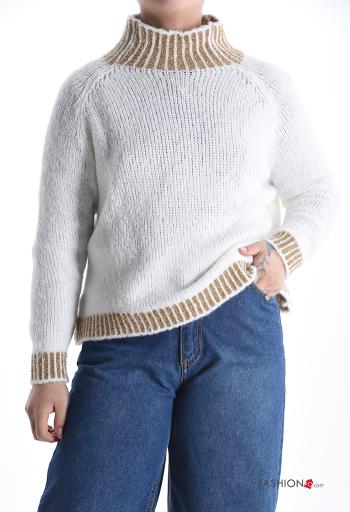 Jersey de Mezcla de Lana De lurex manga larga de cuello alto - ph 1