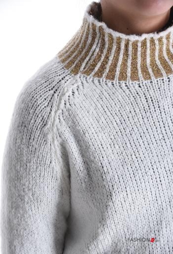 Jersey de Mezcla de Lana De lurex manga larga de cuello alto - ph 4