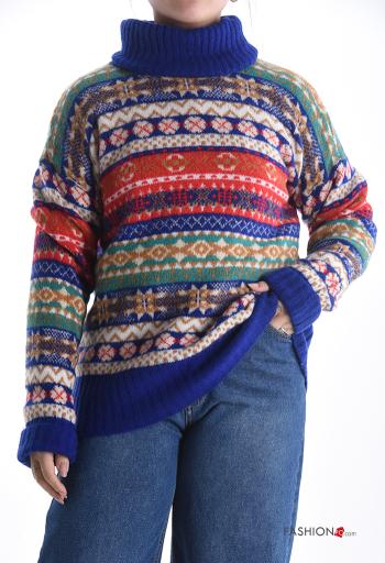 Jersey de Mezcla de Lana manga larga de cuello alto