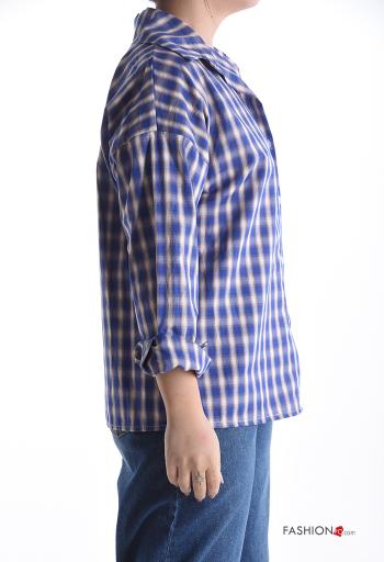 Camisa de Algodón manga larga con cuello Estampado Vichy con botones - ph 3