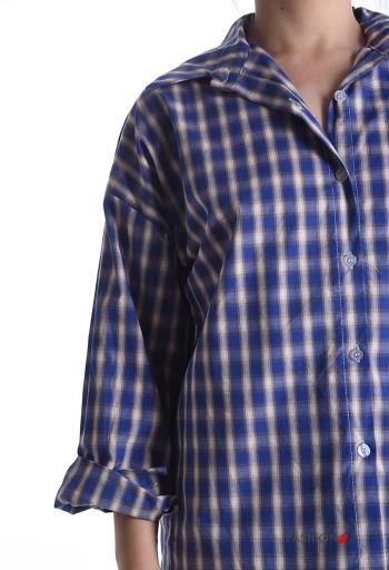 Camisa de Algodón manga larga con cuello Estampado Vichy con botones - ph 4