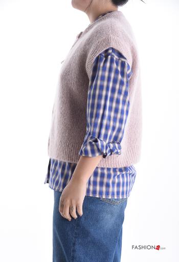 Chaqueta de punto de Mohair manga corta con cremallera - ph 3