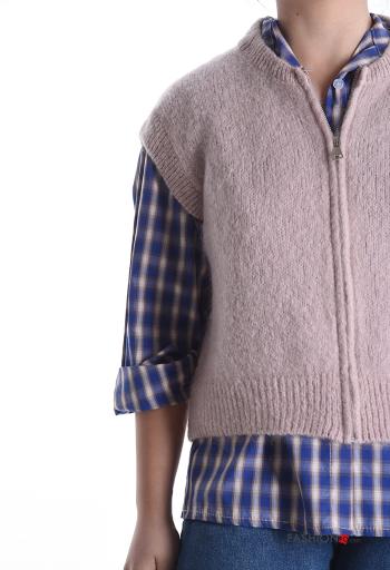 Chaqueta de punto de Mohair manga corta con cremallera - ph 4