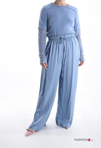 Camiseta de manga larga de Algodón encaje cuello redondo Patrón bordado - ph 5