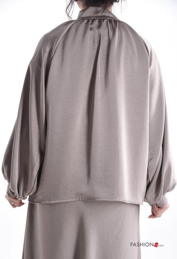 Blusa com fivela regulável cetim manga comprida - ph 2