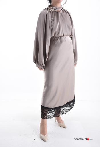 Blusa com fivela regulável cetim manga comprida - ph 5