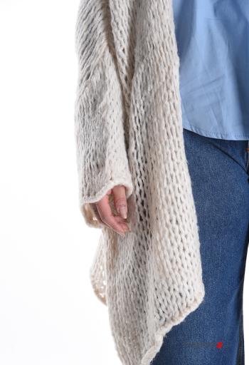 long sleeve fishnet Wool Mix Cardigan - ph 4