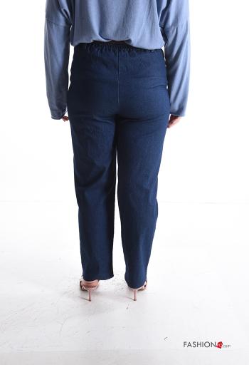 Denim Hose aus Baumwolle mit Gürtel - ph 2