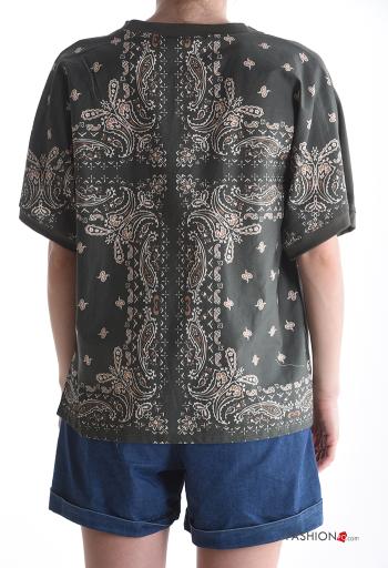 T-shirt in Cotone maniche corte girocollo con tasche - ph 2