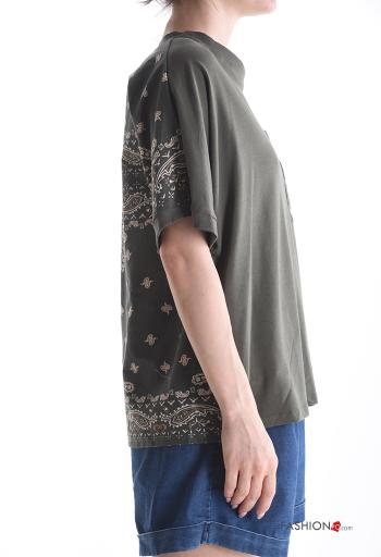 T-shirt in Cotone maniche corte girocollo con tasche - ph 3
