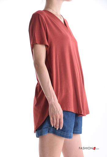 Blusa maniche corte scollo a V - ph 3