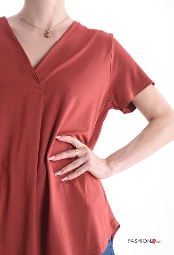 Blusa maniche corte scollo a V - ph 4