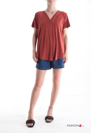 Blusa maniche corte scollo a V - ph 5