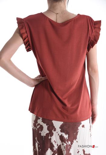Blusa manga volante manga corta cuello redondo - ph 2