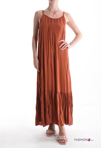 sleeveless backless Dress with flounces