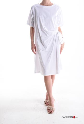 short sleeve crew neck Dress with knot