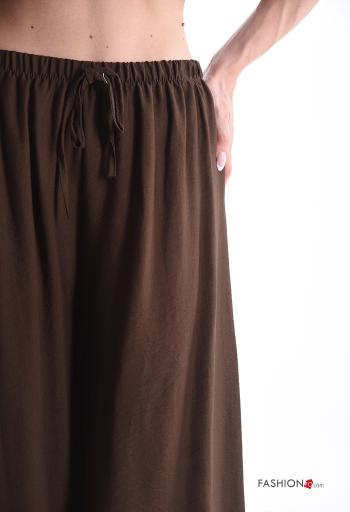 Coordinato maniche corte wide leg con elastico con bottoni con coulisse - ph 4