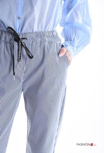 Pantalone Fantasia righe con elastico con tasche con coulisse - ph 4