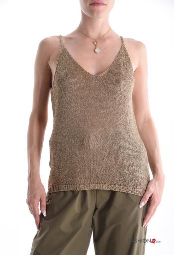 Top sans manches lurex à dos nu