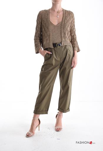 Cardigan uncinetto lurex maniche lunghe Fantasia ricamata - ph 5