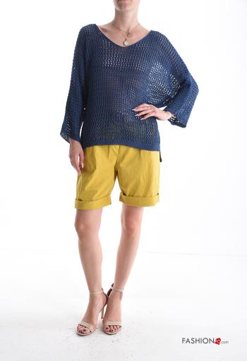 long sleeve fishnet Sweater with v-neck - ph 5