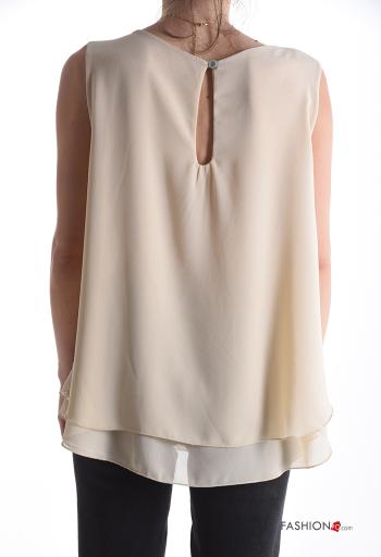 ärmellos u-boot ausschnitt chiffon Top mit Futter - ph 2